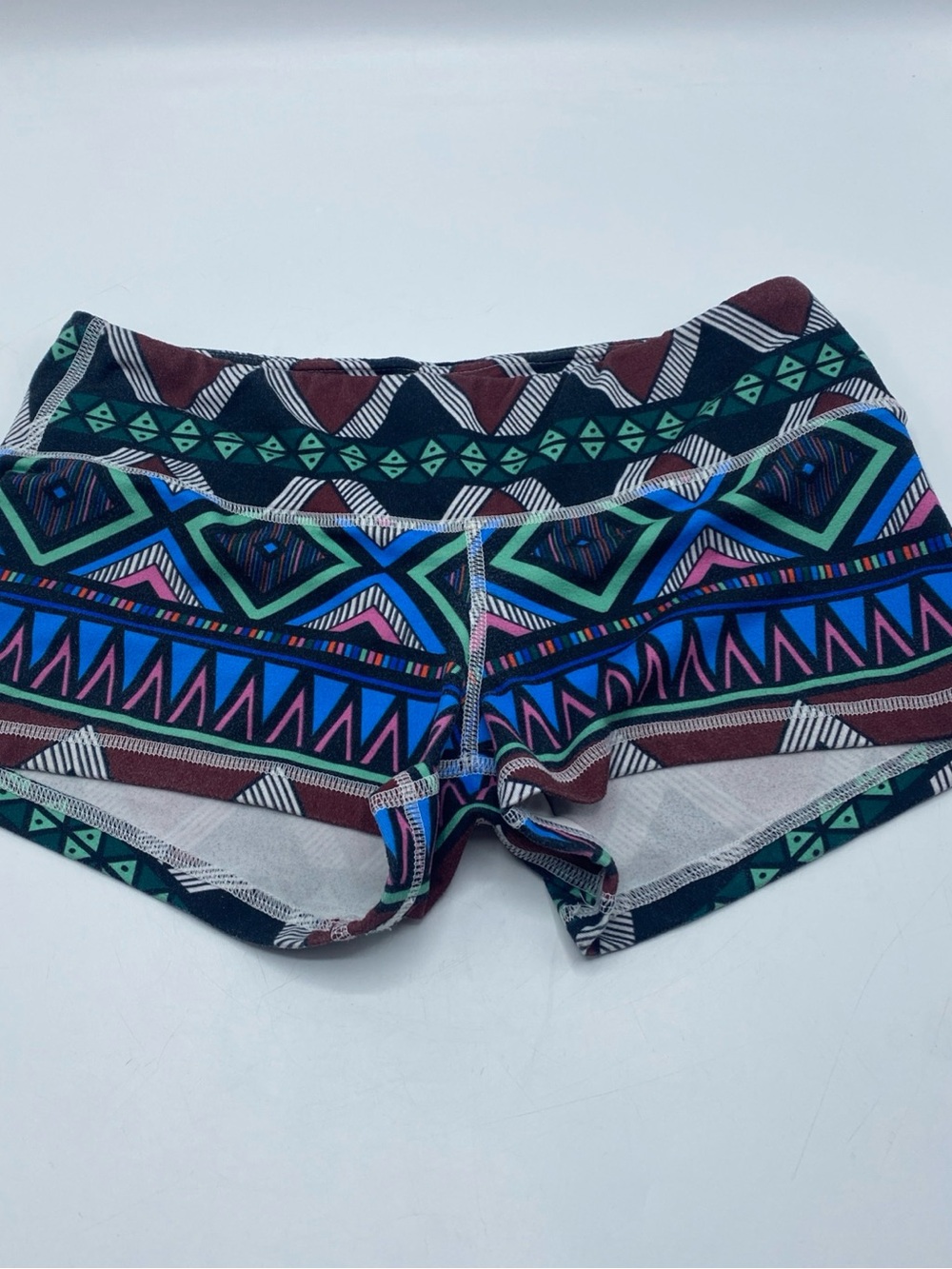 Fleo Shorts Small Geometric Teal Blue Pink CrossFit Powerlifting Workout Gym